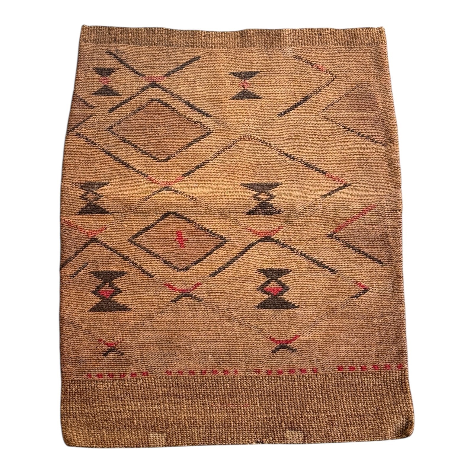 Antique Native American Plateau Nez Perce Double Sided Corn Husk Flat Bag