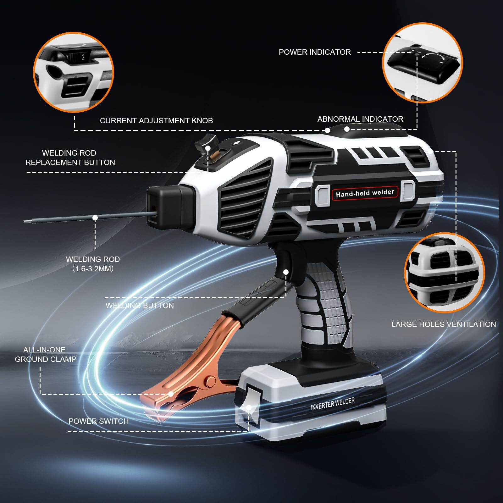 TRQWH 120A Portable Handheld ARC Welder Kit, 110V Stick Welding Machine