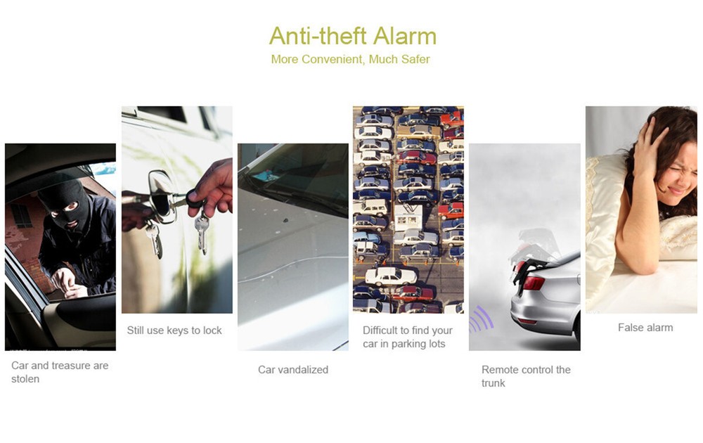 Car Door Lock Keyless System Alarm Central Locking W/2PCS Remote Controllers