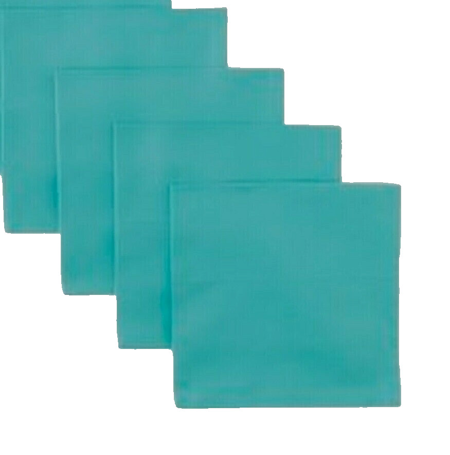 Garnier-Thiebaut 100% Cotton Set of 4 Cotton Napkins, Turquoise, 22" x 22" NWT