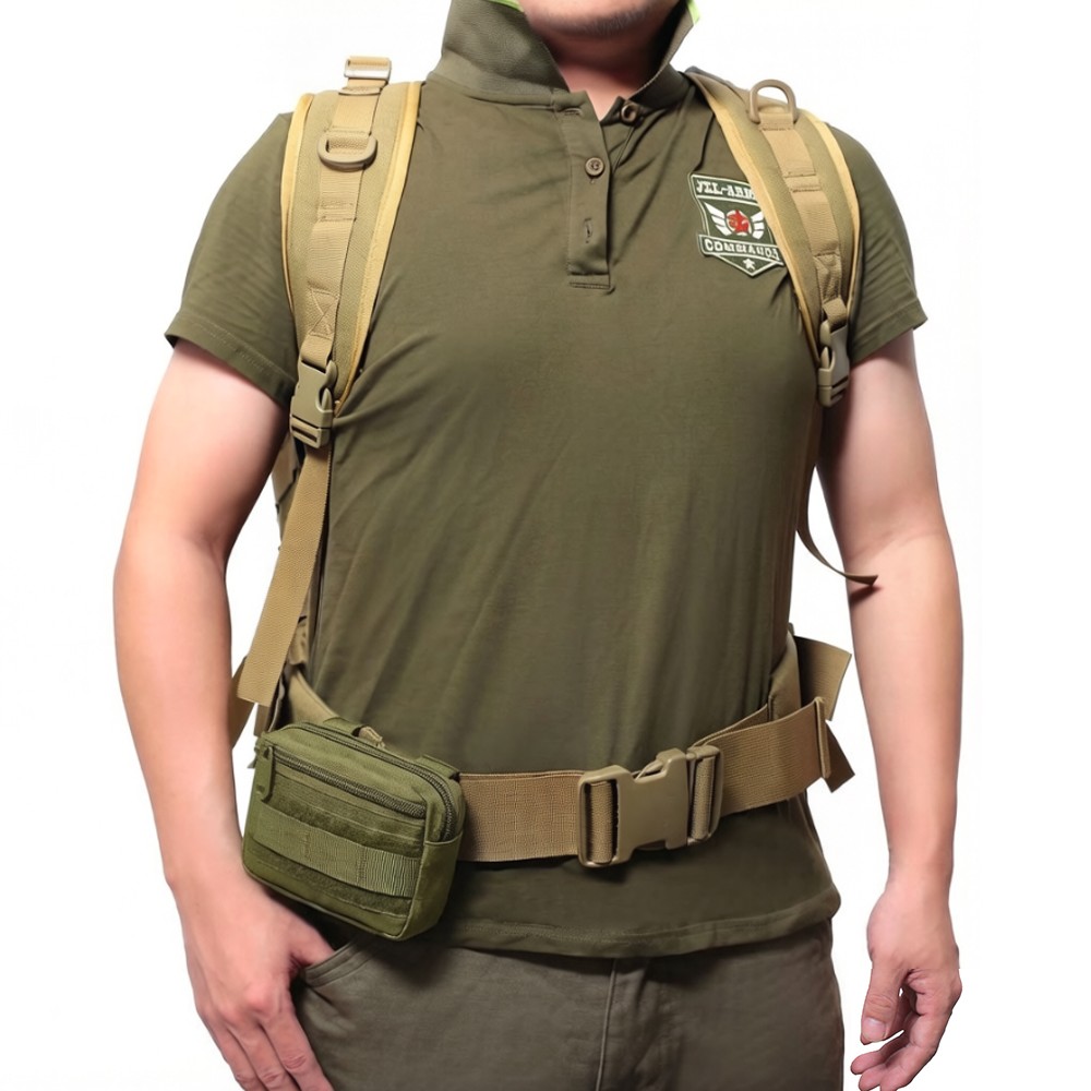 Mini Tactical Molle EDC Organizer - Small Admin Pouch Multiple Pouches Waist Bag