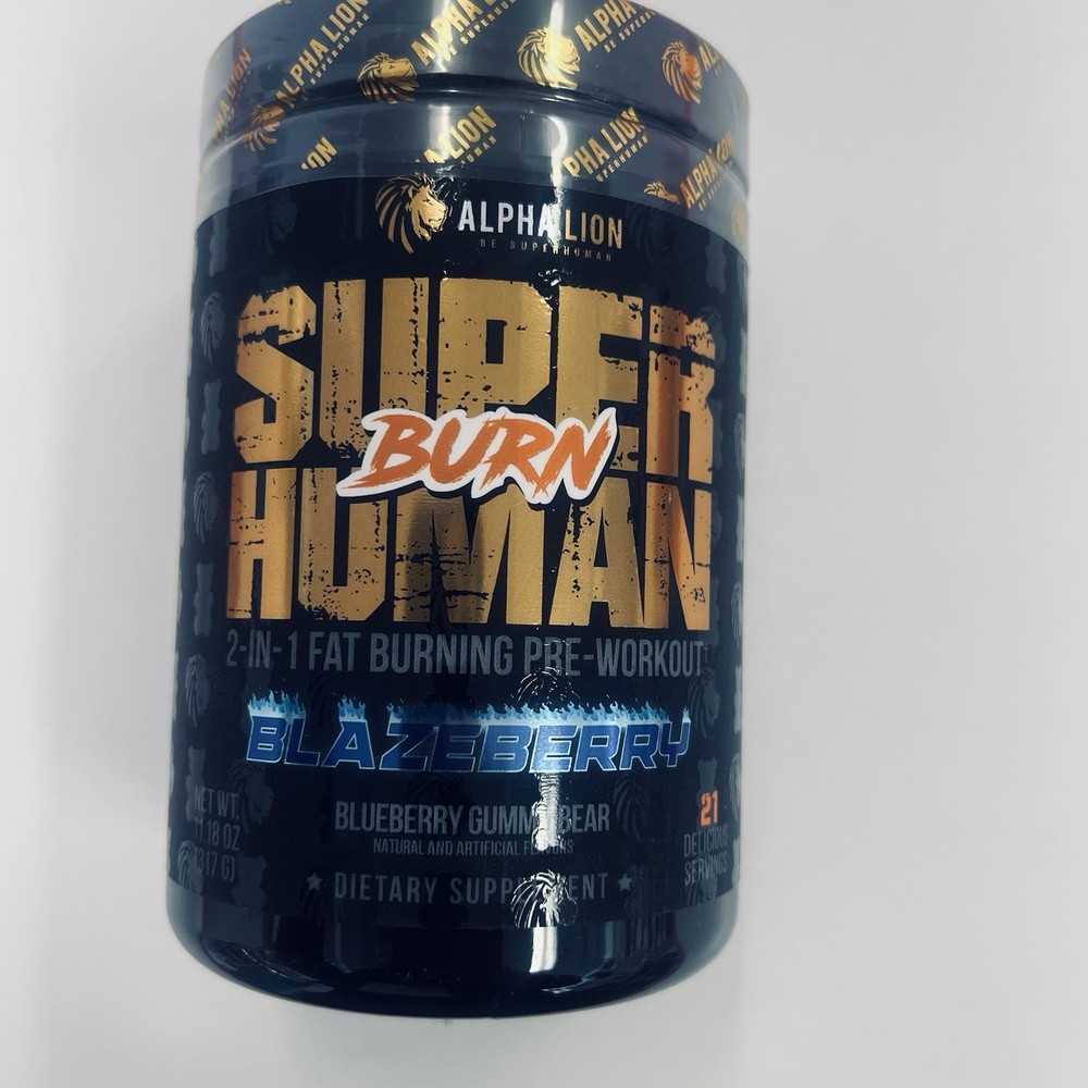 ALPHA LION SUPERHUMAN BURN. Pre-Workout Performance. 21 Servings. Blazeberry.