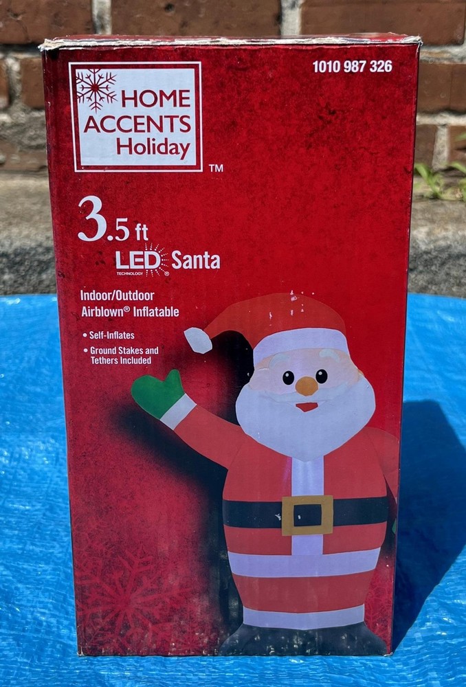 3.5 ft. LED Santa with White Beard Inflatable