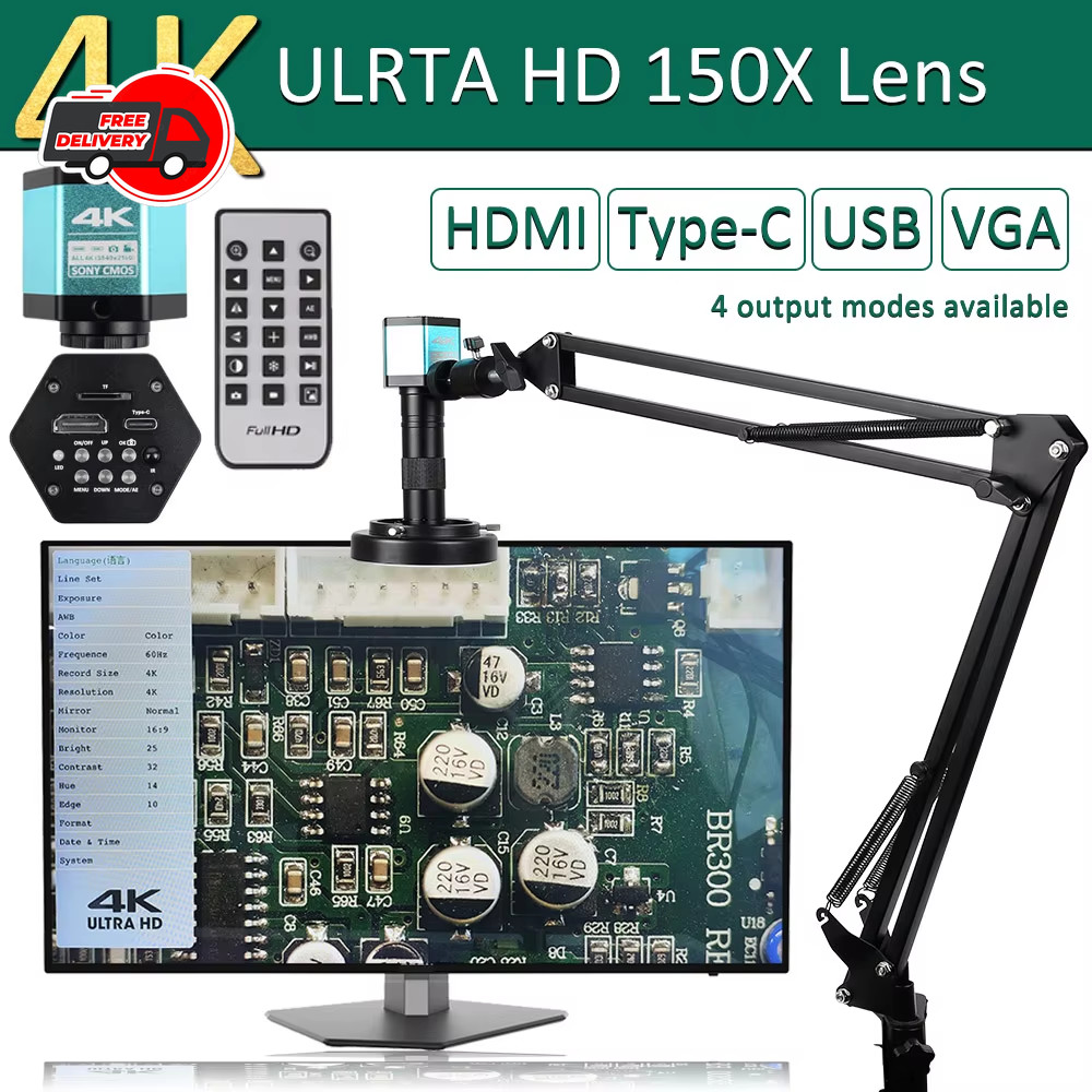 4K Microscope 48MP Digital Microscope for Electronics USB Industrial Cameras HDM