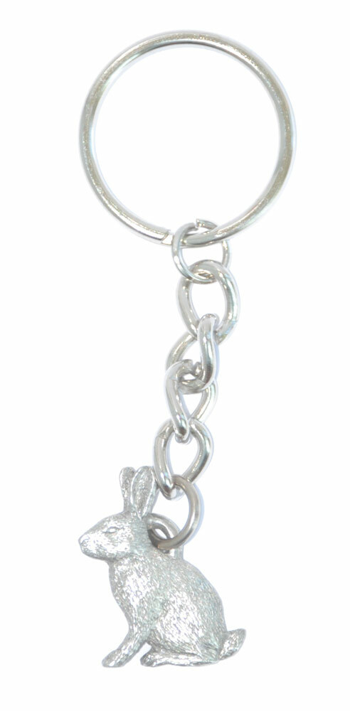 Bunny Rabbit Pewter Keychain