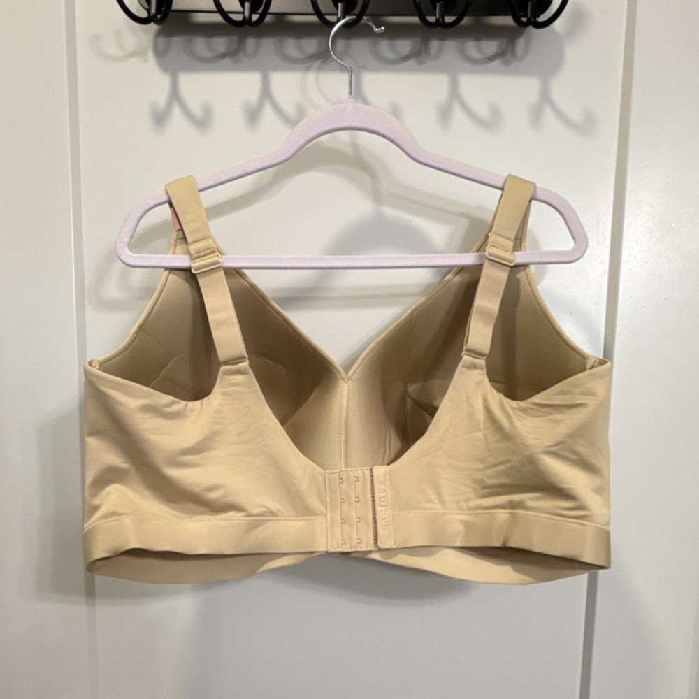 Cacique Modern Collection Lightly Lined Wireless Bra 46H Beige Adjustable Strap