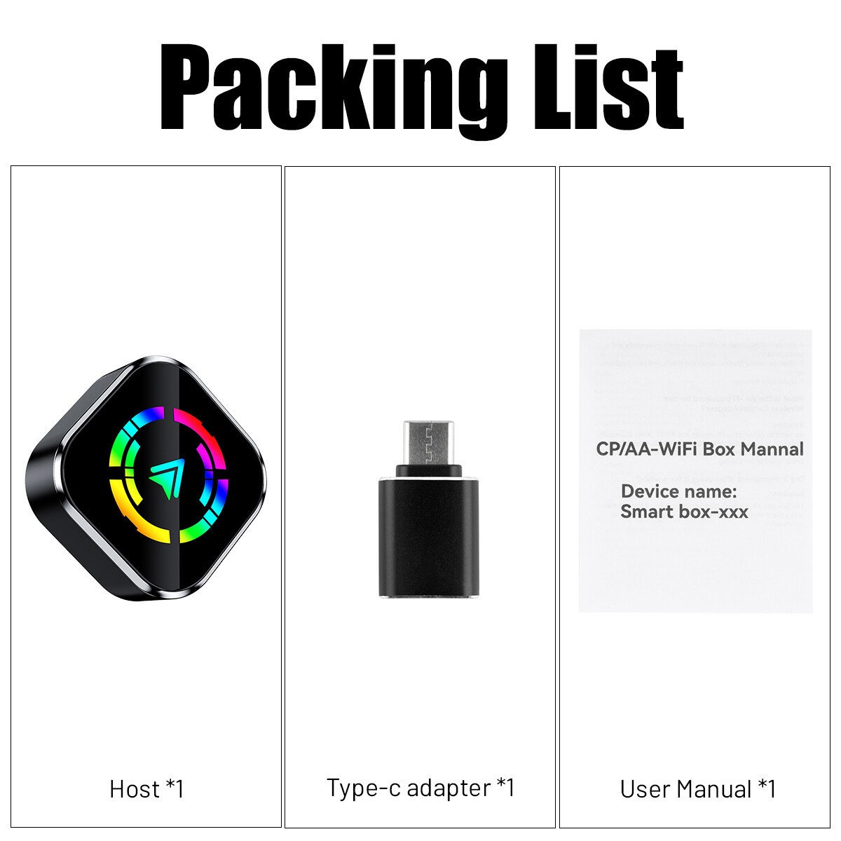 Wireless CarPlay Adapter for Apple iPhone & Android Auto USB Adapter Plug & Play