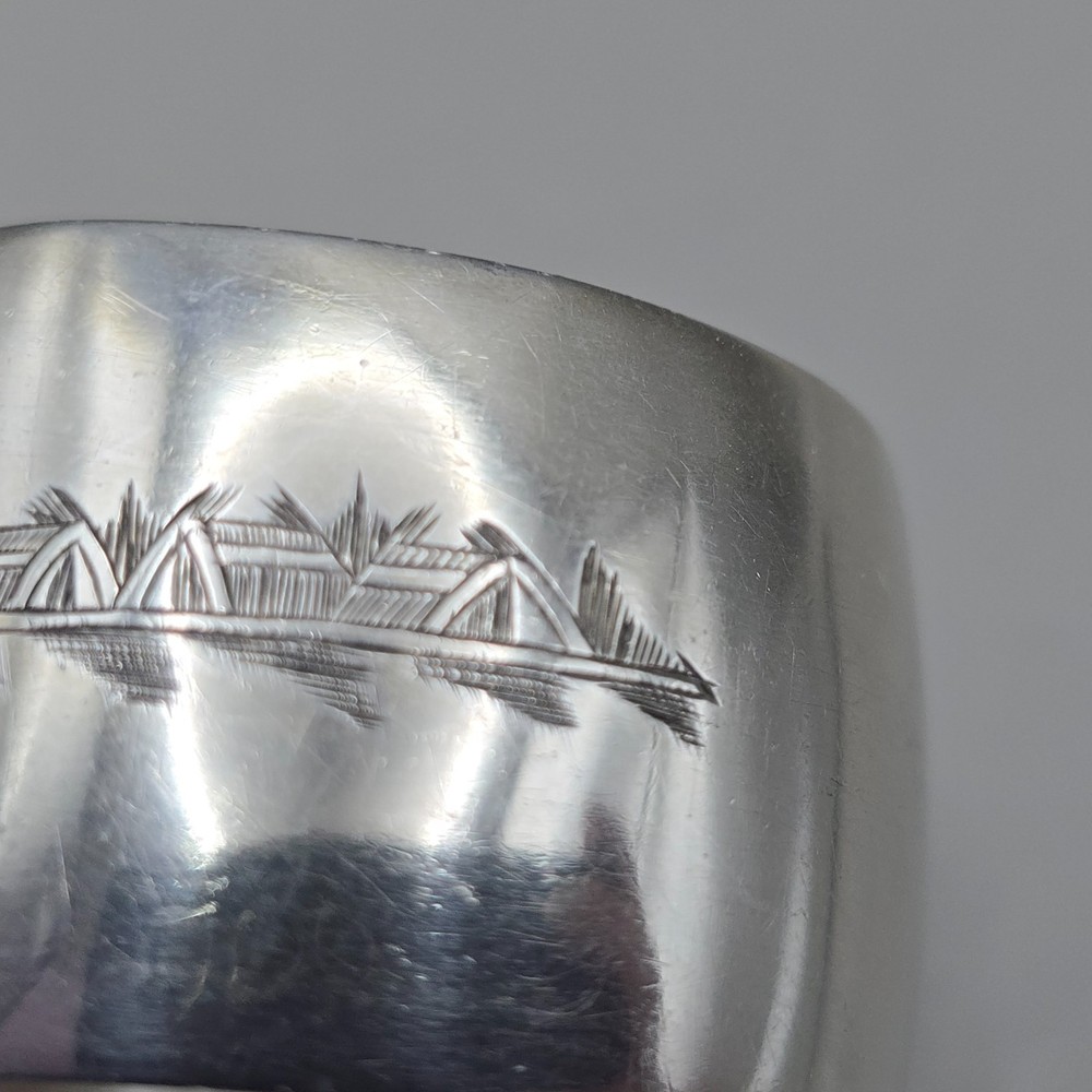 Sterling Silver Napkin Ring Engraved River Scene