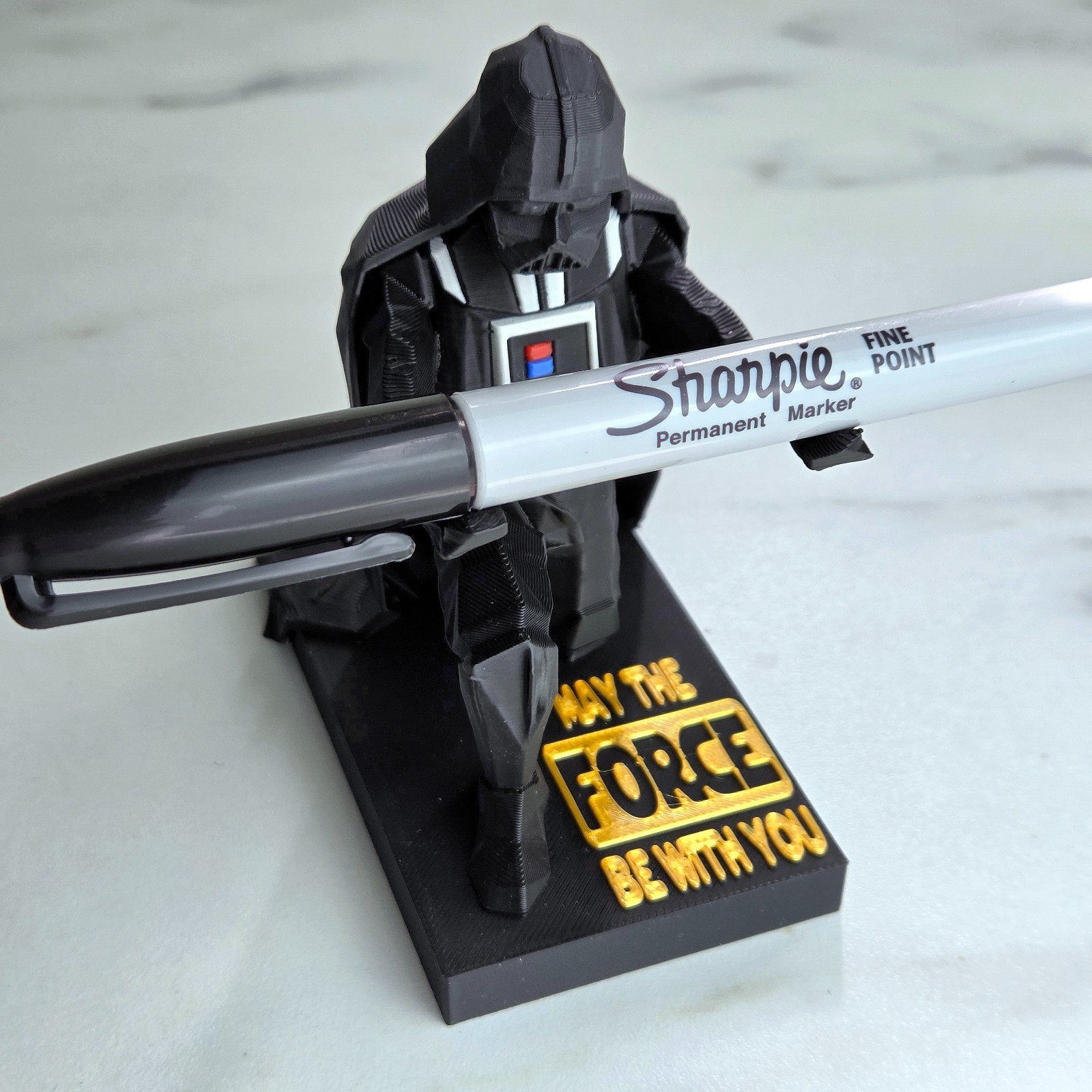 Darth Vader Pen Holder – 5 Color 3D Print | Gold “May the Force Be With You”