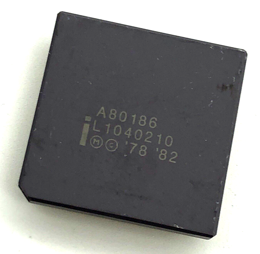 Intel A80186 Gold Ceramic Processor CPU i 80186 Rare Vintage Circa 1978-1982