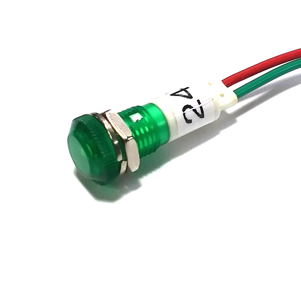 BBT 24 volt Waterproof Green LED Low-Profile Indicator Light