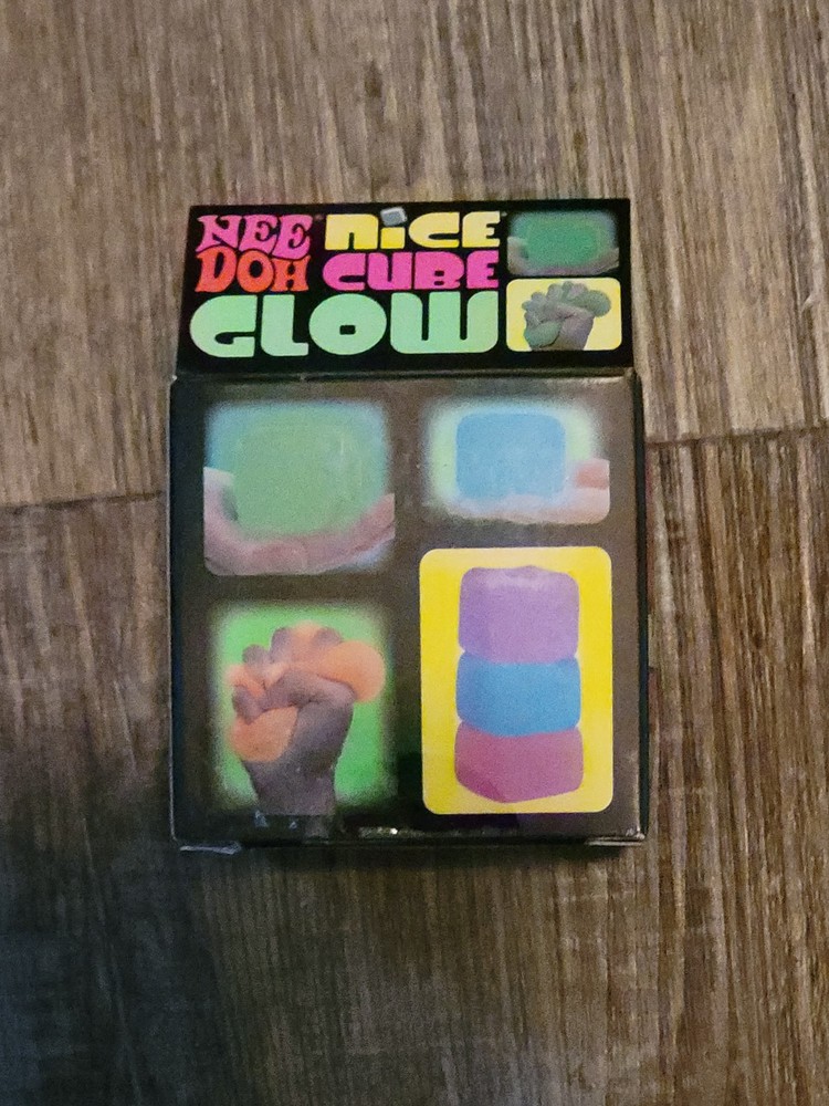 NEW - Needoh Nice Cube Glow ( PINK ) Sensory Squeeze Toy. SUPER SOLID SQUISH.