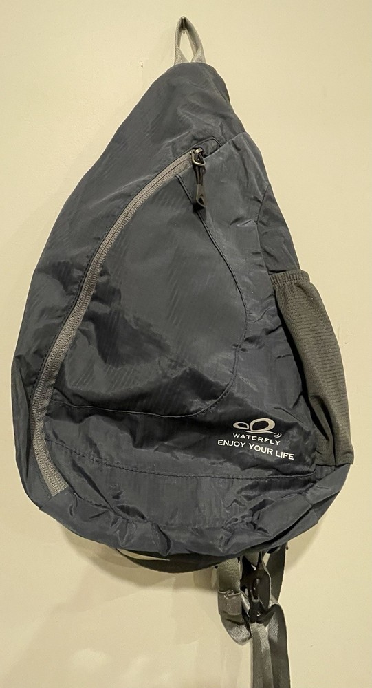 Waterfly Sling Pack - Navy Blue Adjustable Strap Pockets Zippered Waterproof