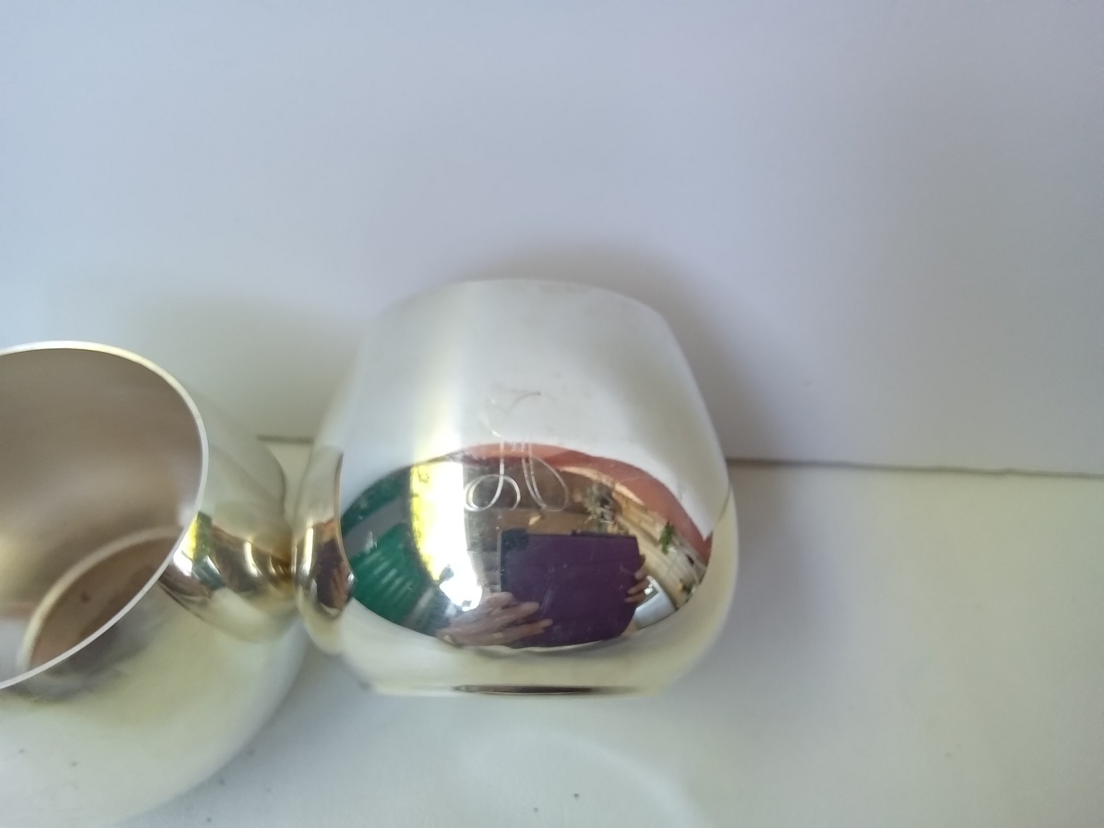 STERLING SILVER W.M. ROGERS SILVERPLATED CORDIAL BRANDY CUPS MONOGRAMMED "A"