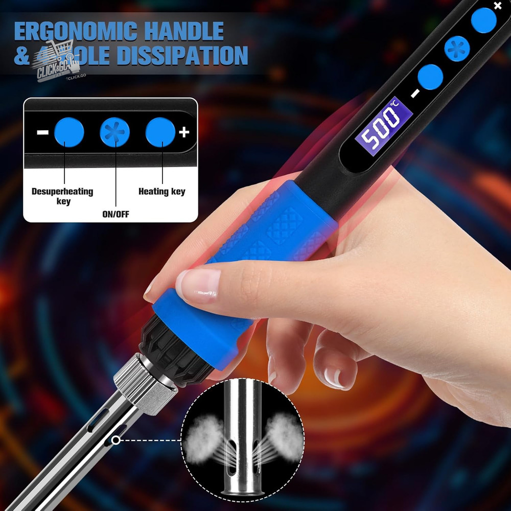 Welder set with LCD display, 100 W LED display, adjustable temperature, salt