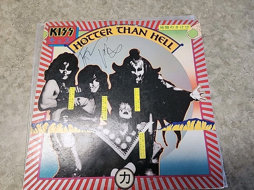 PETER CRISS Signed Hotter Than Hell KISS Casablanca Records Vinyl