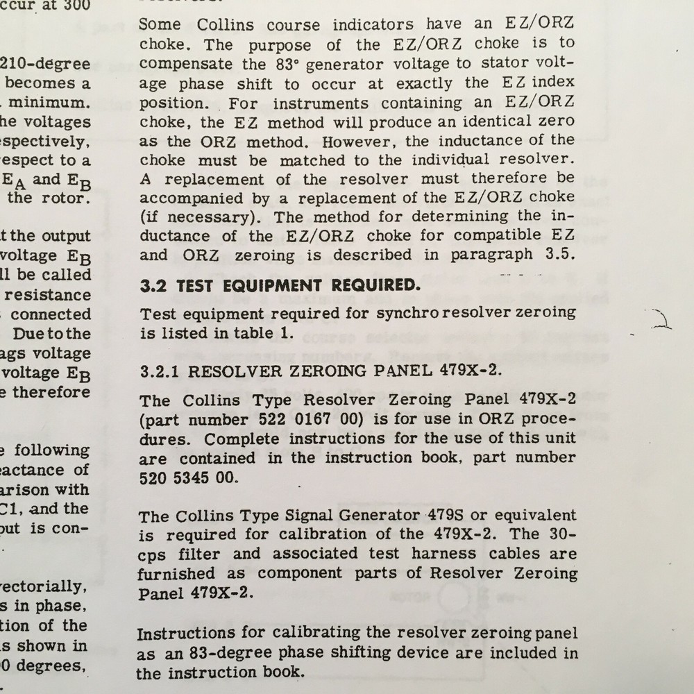 Collins Resolver Zeroing EZ & ORZ Instructions