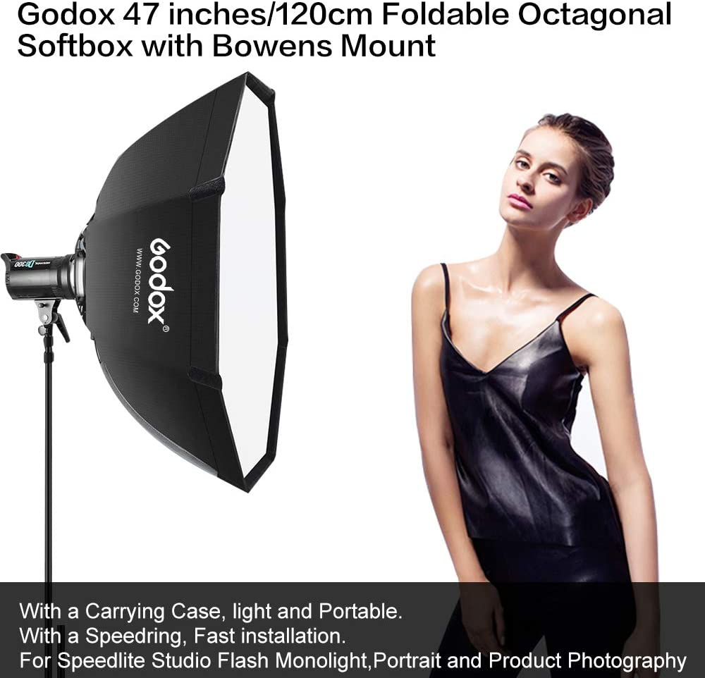 120Cm Octagon Umbrella Softbox Bowens Mount for Studio Monolight Flash Portrait