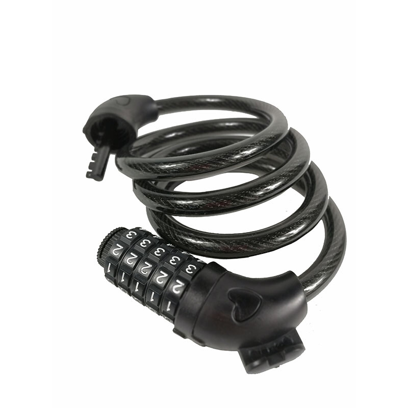 5-Digit Combination Password Bike Lock Cable Chain Lock with Bracket 40" cable