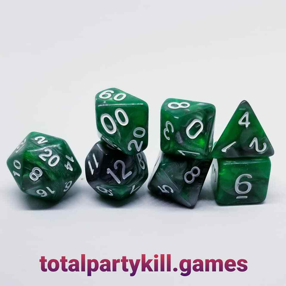 Emerald Ore 7 Dice Set RPG Polyhedral DND Dungeons Dragons Pathfinder d20