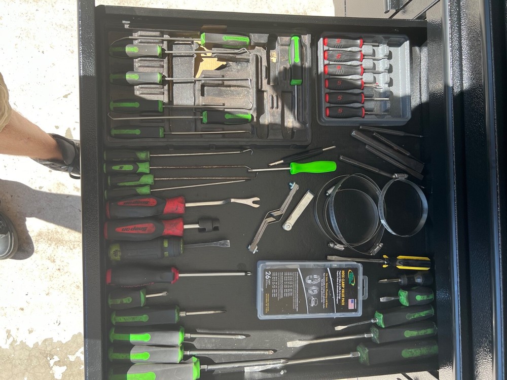 Matco 4S Triple Bank tool box with tools. Snap-On, Matco, Cornwell, Mac Tools.