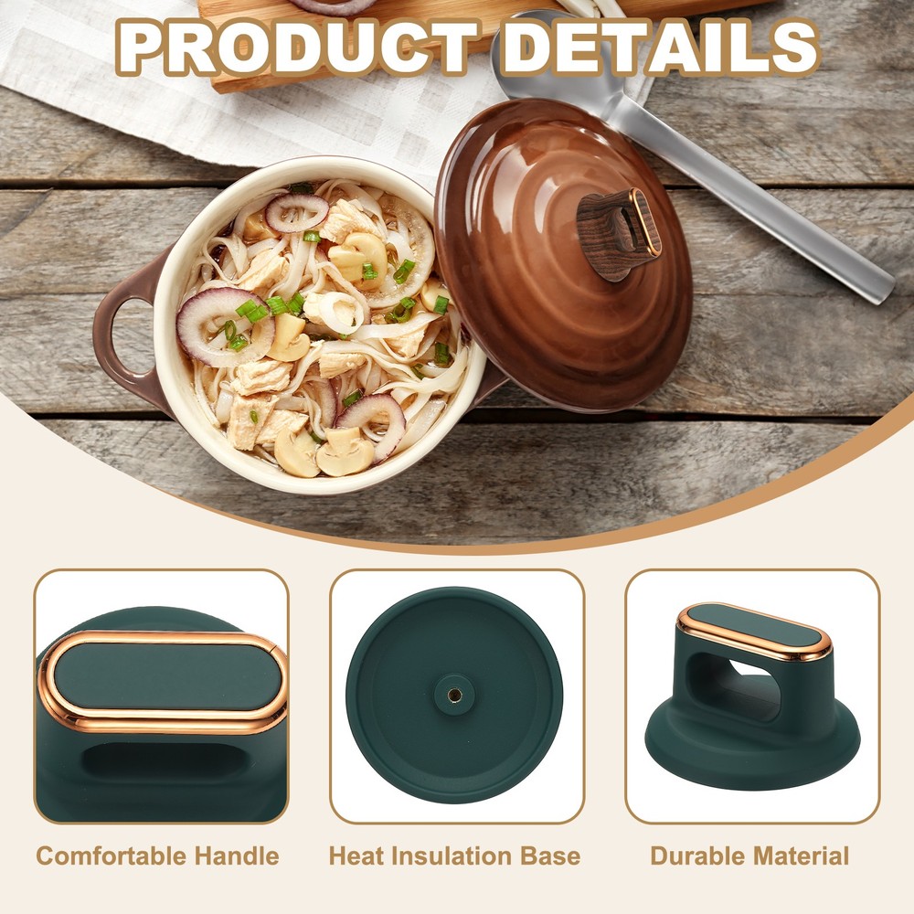 2 Pcs Replacement Pot Lid Handle, Heat-Resistant Handle for Kitchen, Green