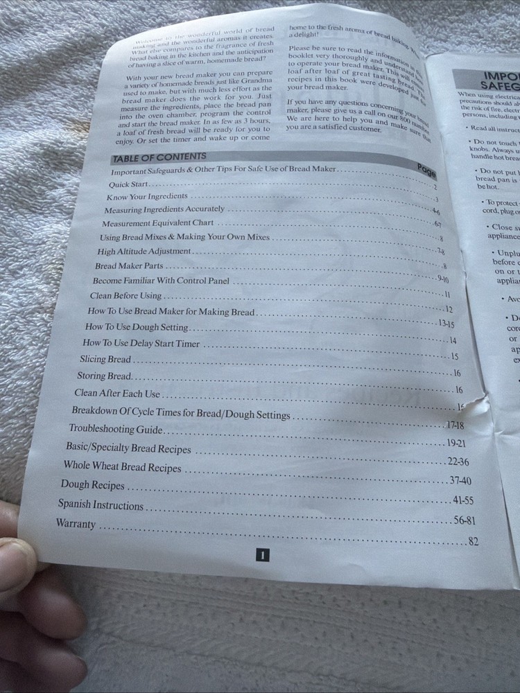 West Bend Bread Machine Recipes And Instructions Manual