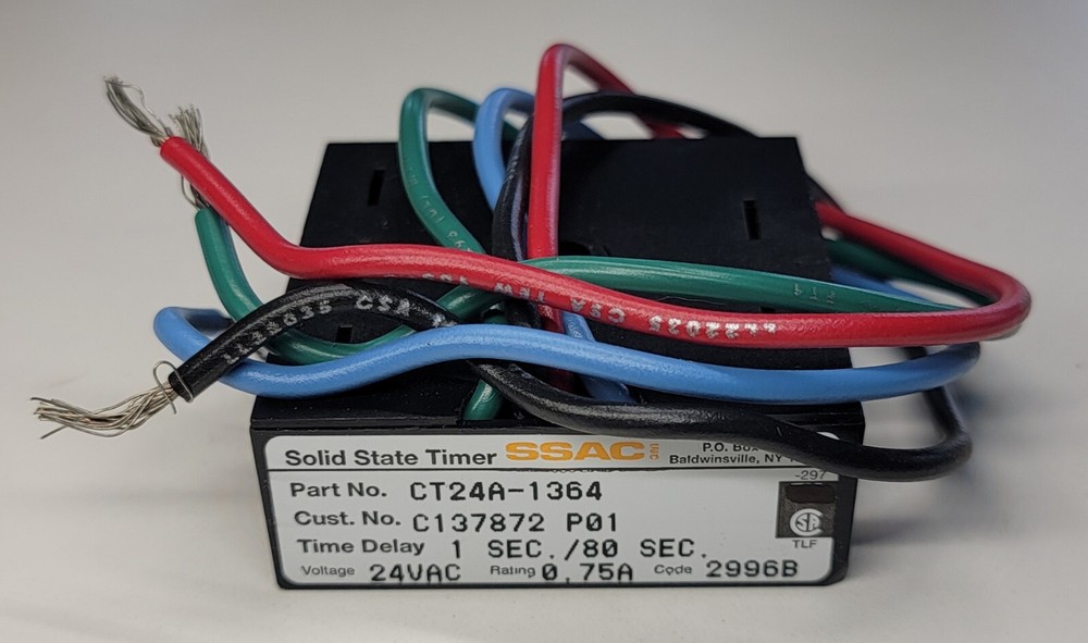 SSAC CT24A-1364 Solid State Timer 1 Sec / 80 Sec 24VAC 0.75A New Old Stock