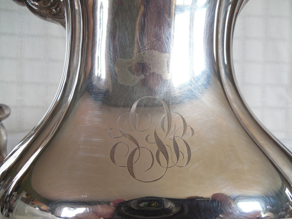 Gorham silver Gadroon pitcher Y1124 4 3/4 pint monogrammed Rare!