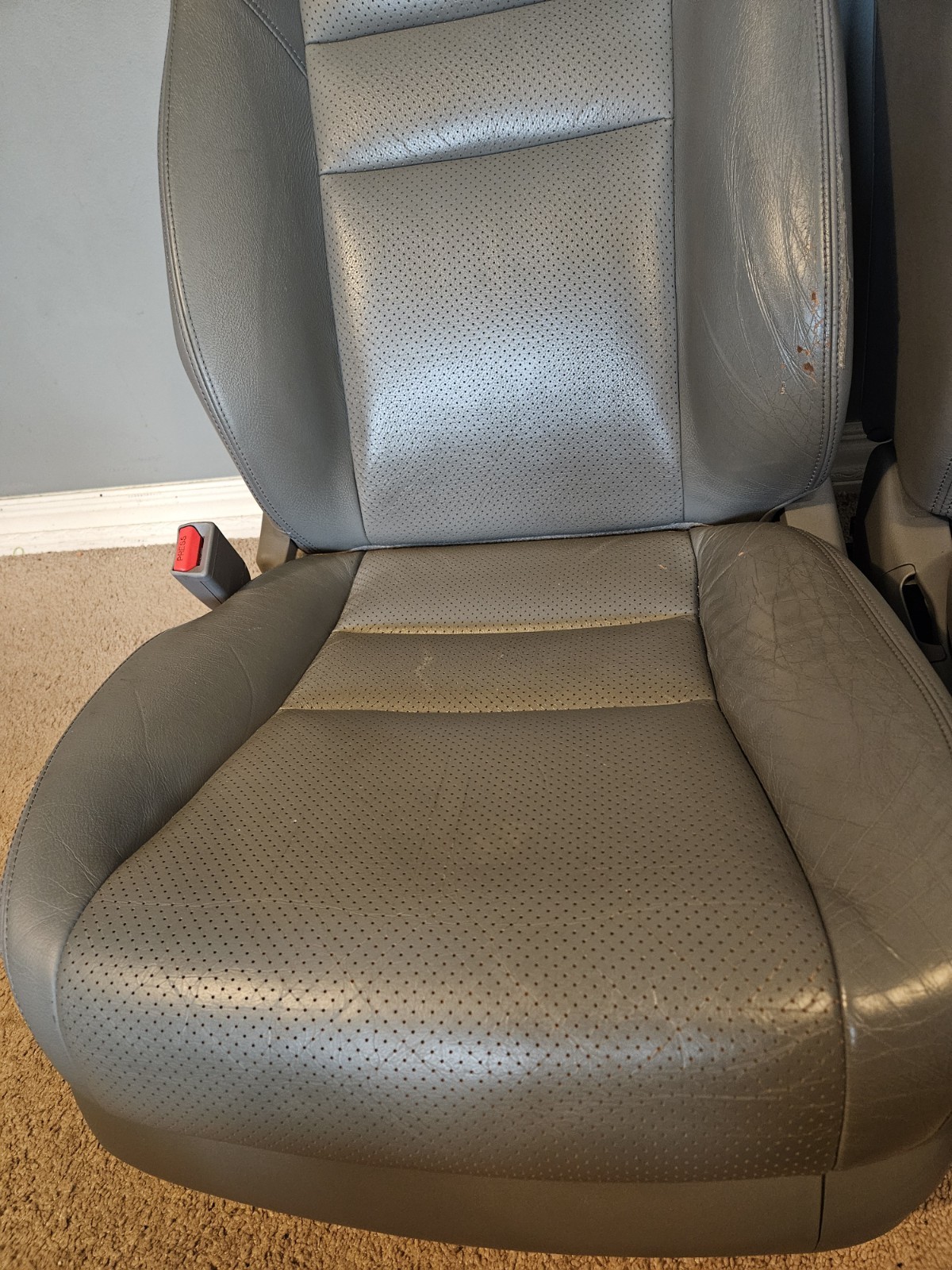 2004 2008 ACURA TSX OEM Gray Front LEATHER Seats Pair Left & Right w/ SRS