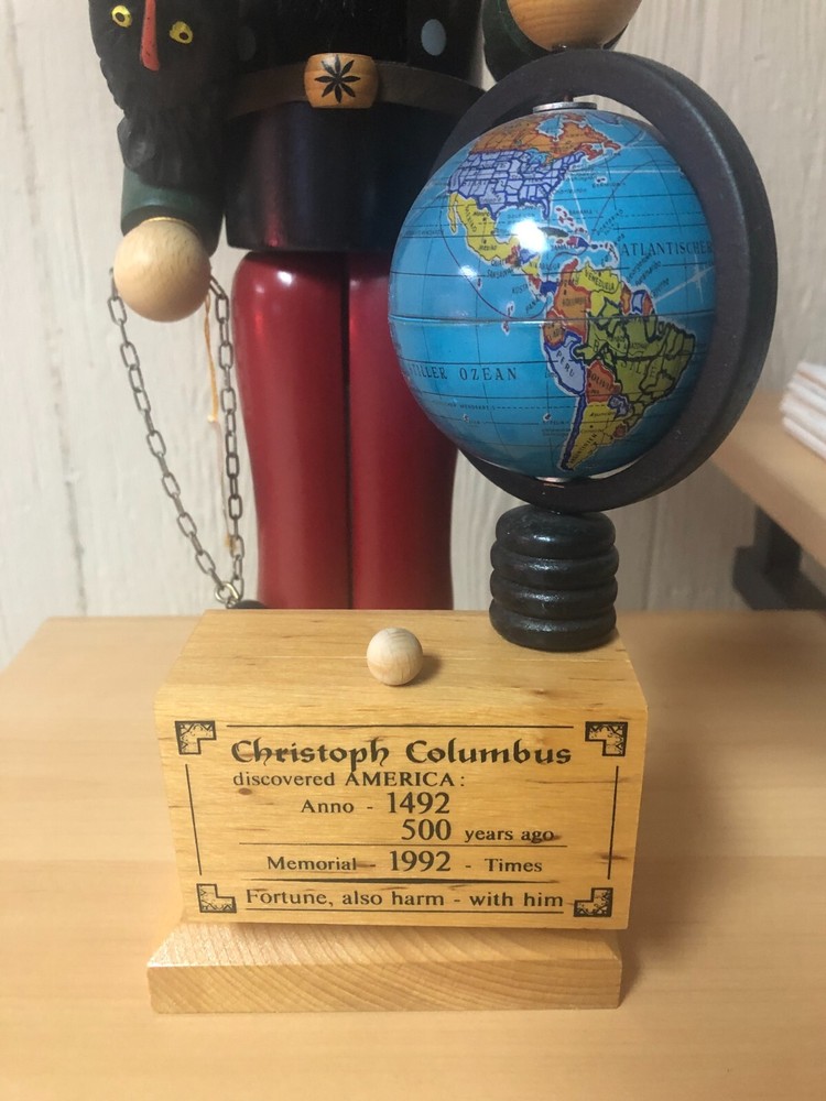 1992 Steinbach Volkskunst Germany Nutcracker 16" Christopher Columbus - Sharp!