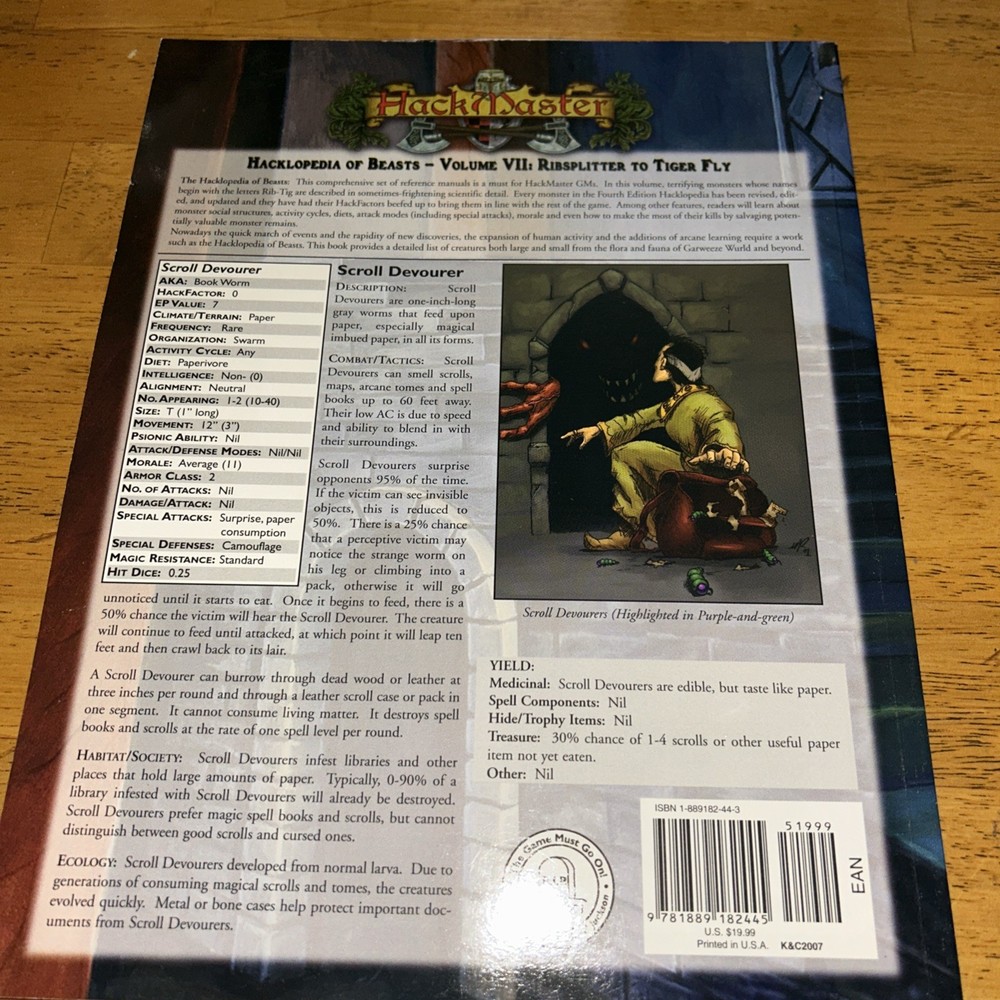 Hackmaster: Hacklopedia of Beasts - Volume VII