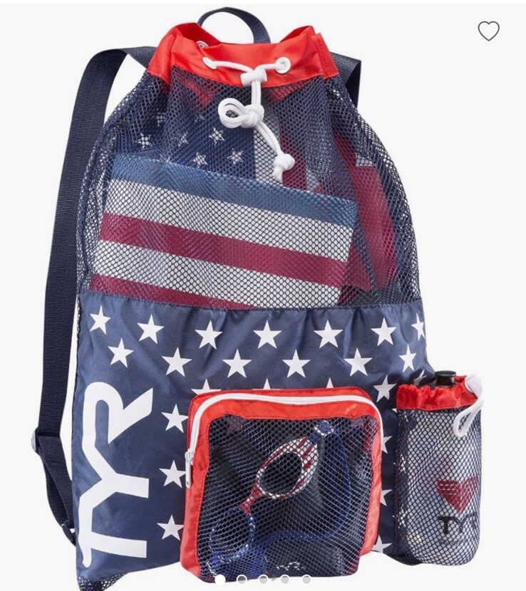 TYR 40L Big Mesh Mummy Backpack, Red White Blue Sz. 40L NEW LBMMB3642