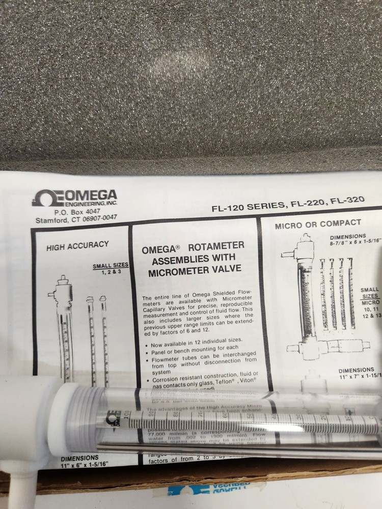 Omega Flowmeter With Micrometer Valve FL-320