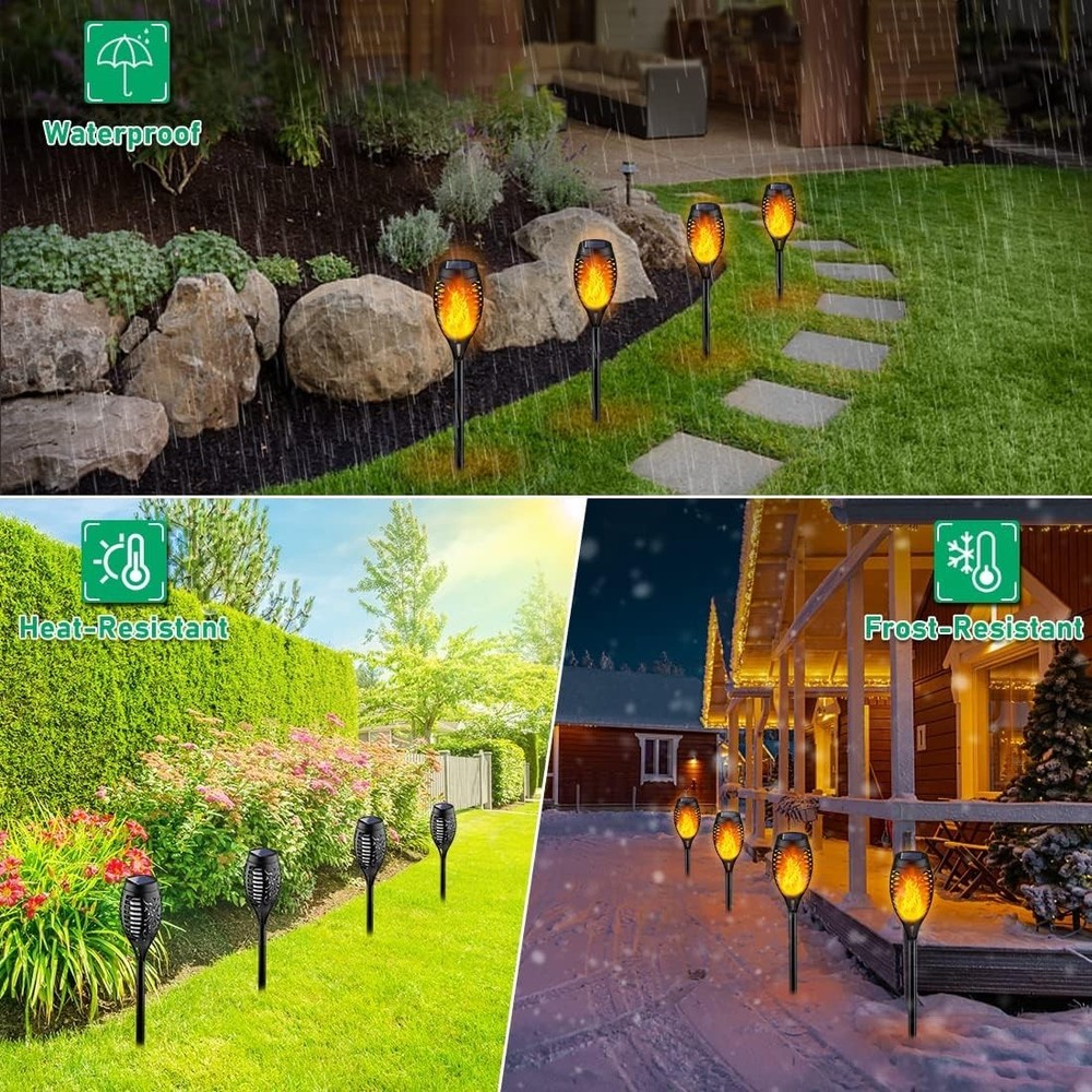 Halloween Decor Flame Torches for Outside Patio Pathway Yard Decorations