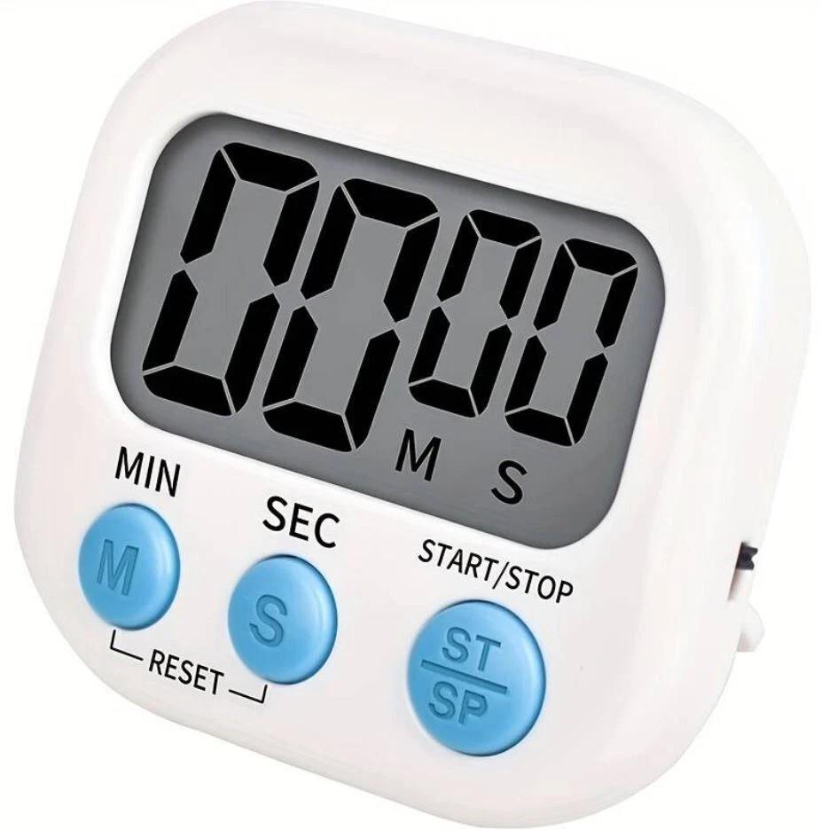 small digital kitchen timer magnetic back countdown Alarm reminder Timer white