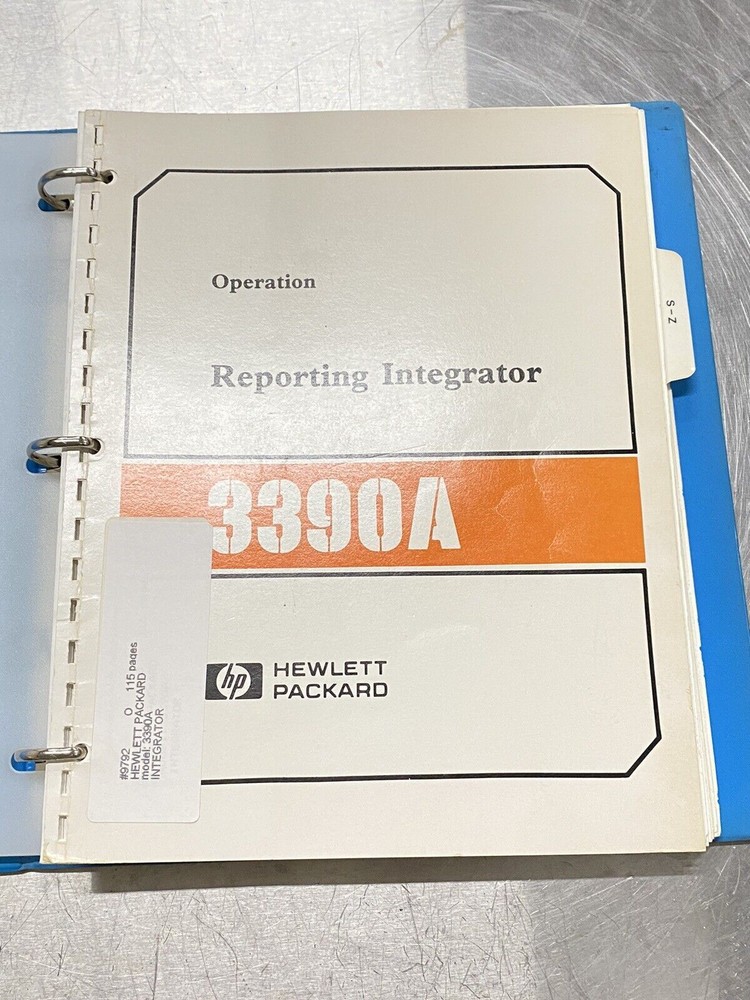 Hewlett Packard HP 3390A Reporting Integrator - Users Guide / Manual