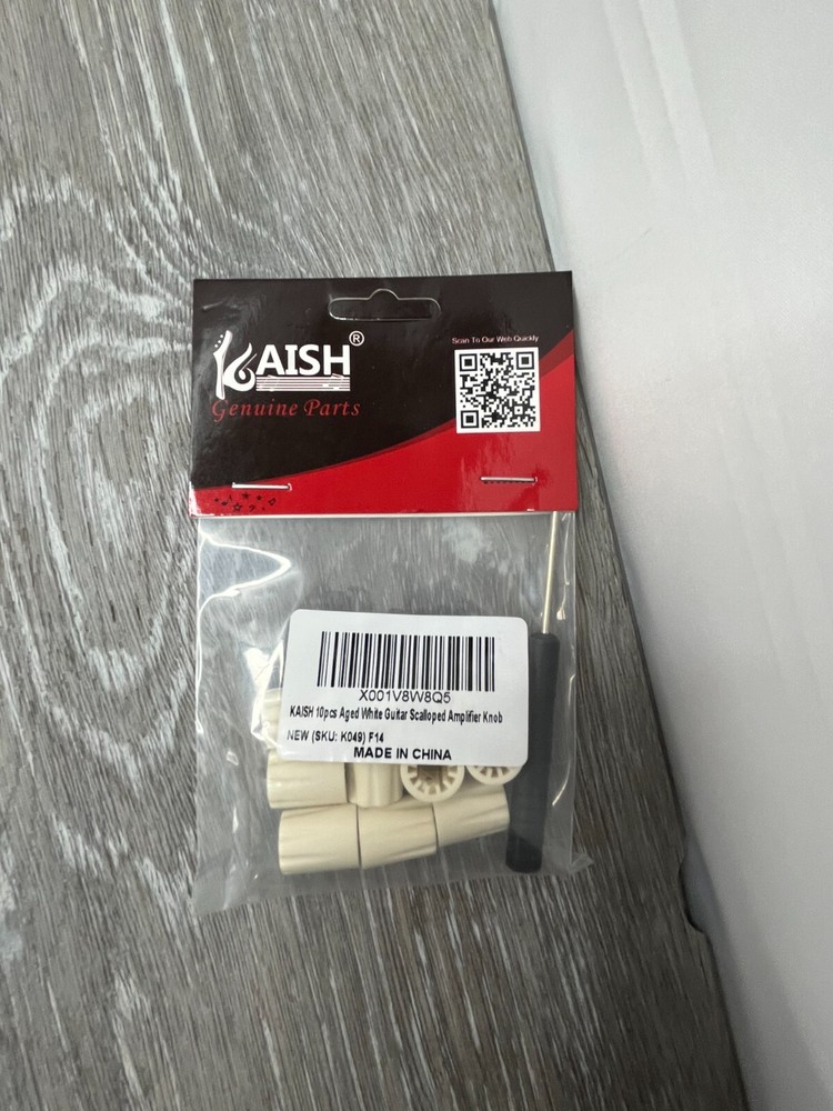 2 Pkgs KAISH K049 Aged White Guitar Scalloped Amplifier Knobs (20 Knobs Total)