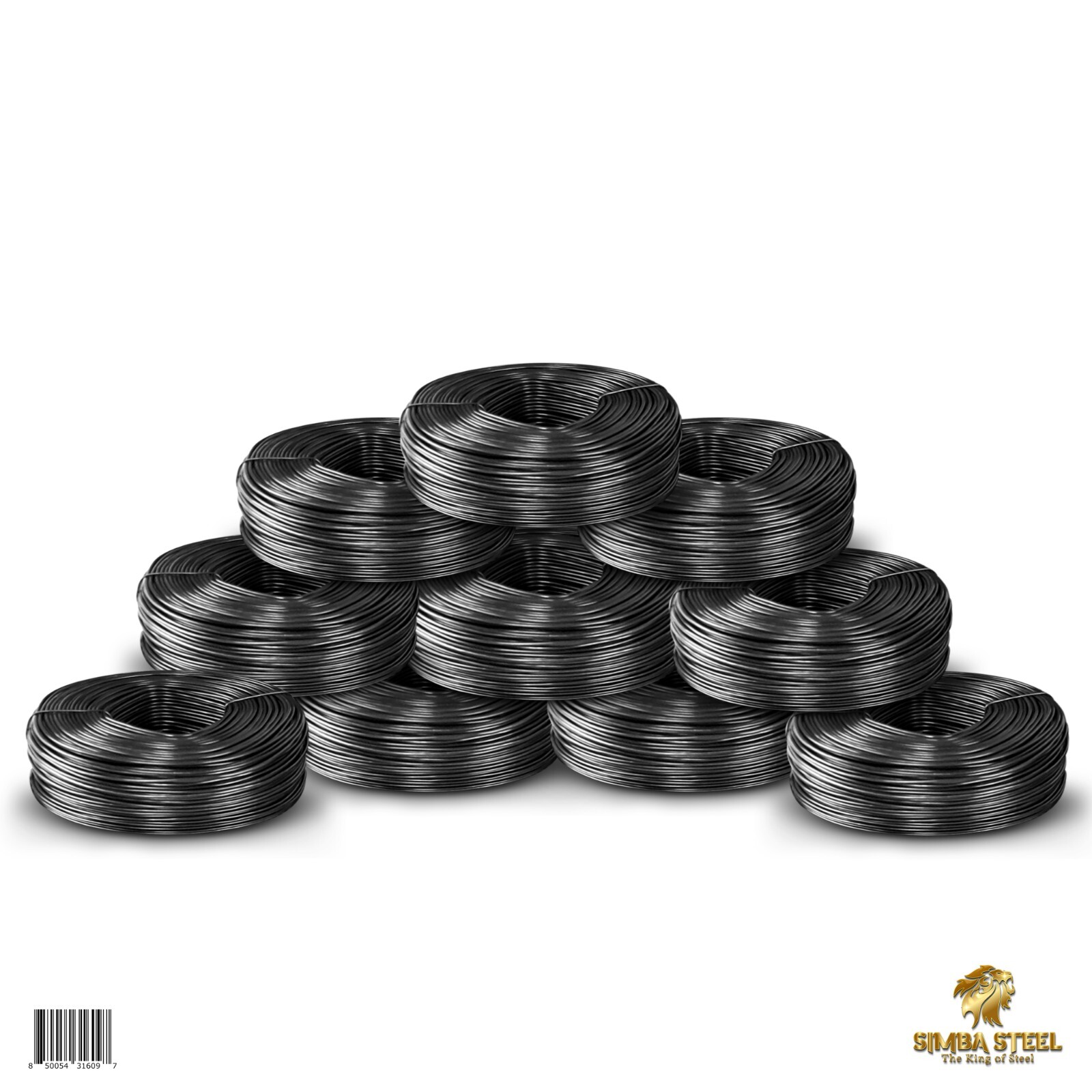 Lot of 10 x 3.5 lb Black Annealed Rebar Tie Wire 16 Gauge, (3300ft) SIMBA STEEL