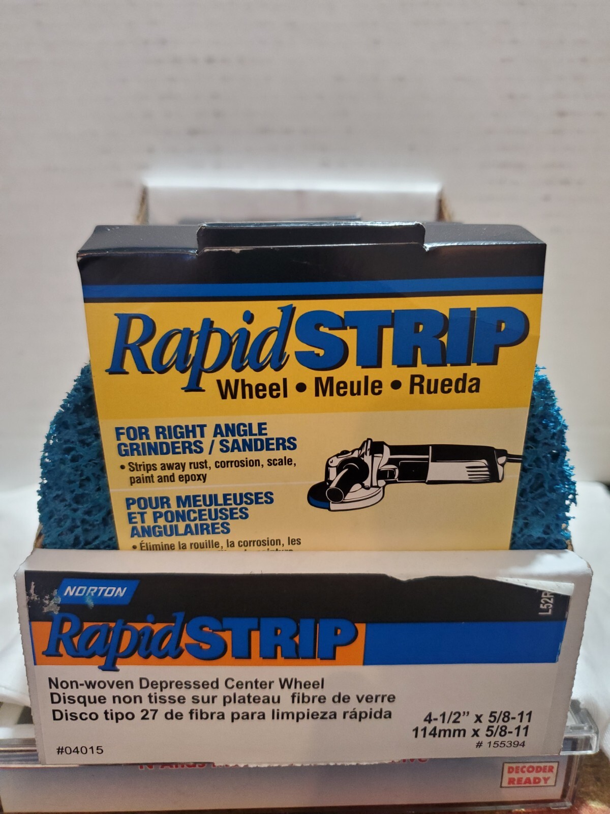 Norton 07660704015 5 pack Non-Woven Depressed Center wheel, 4-1/2"  RAPID STRIP