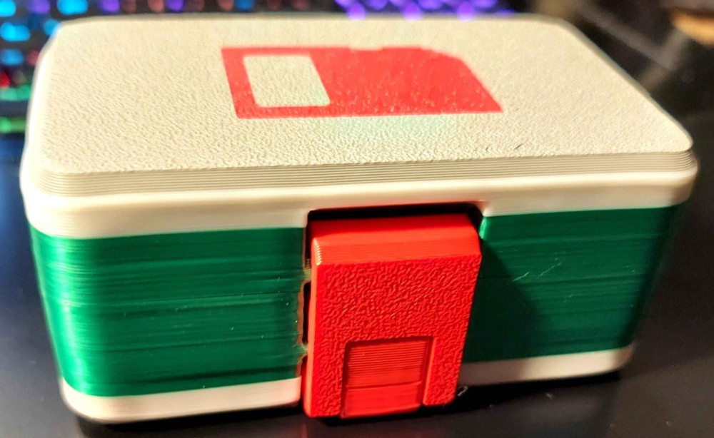 green / grey custom SD card case