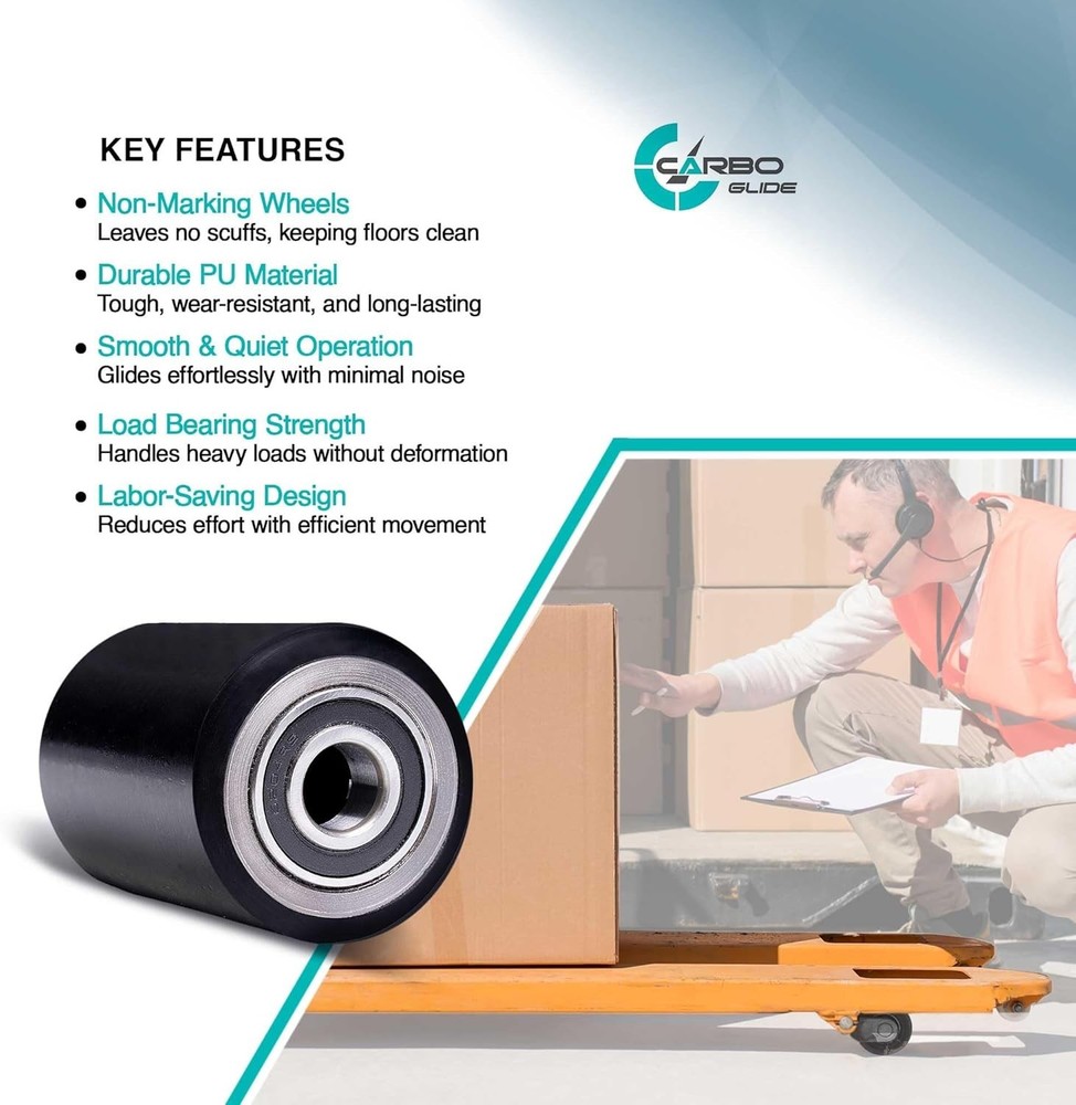 Heavy-Duty Pallet Jack Replacement Wheels Set