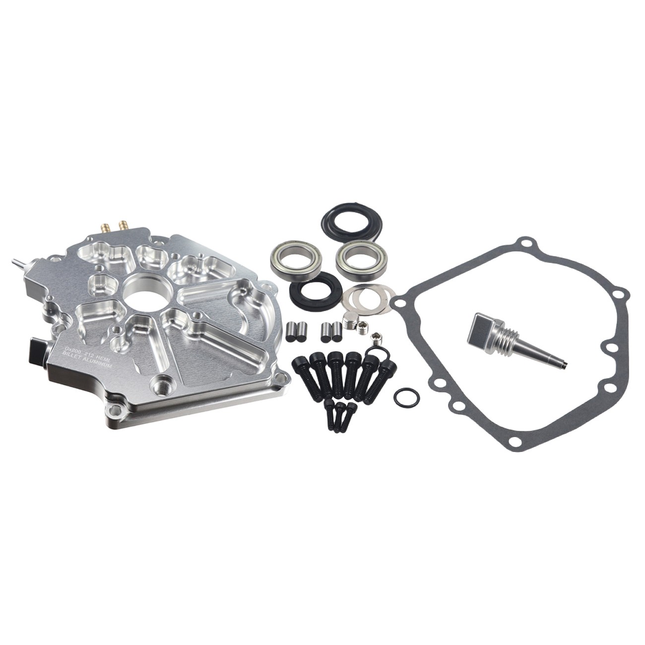 Dual Bearing Billet Side cover For GX200 Predator Hemi, Ghost, Tillotson 212 224