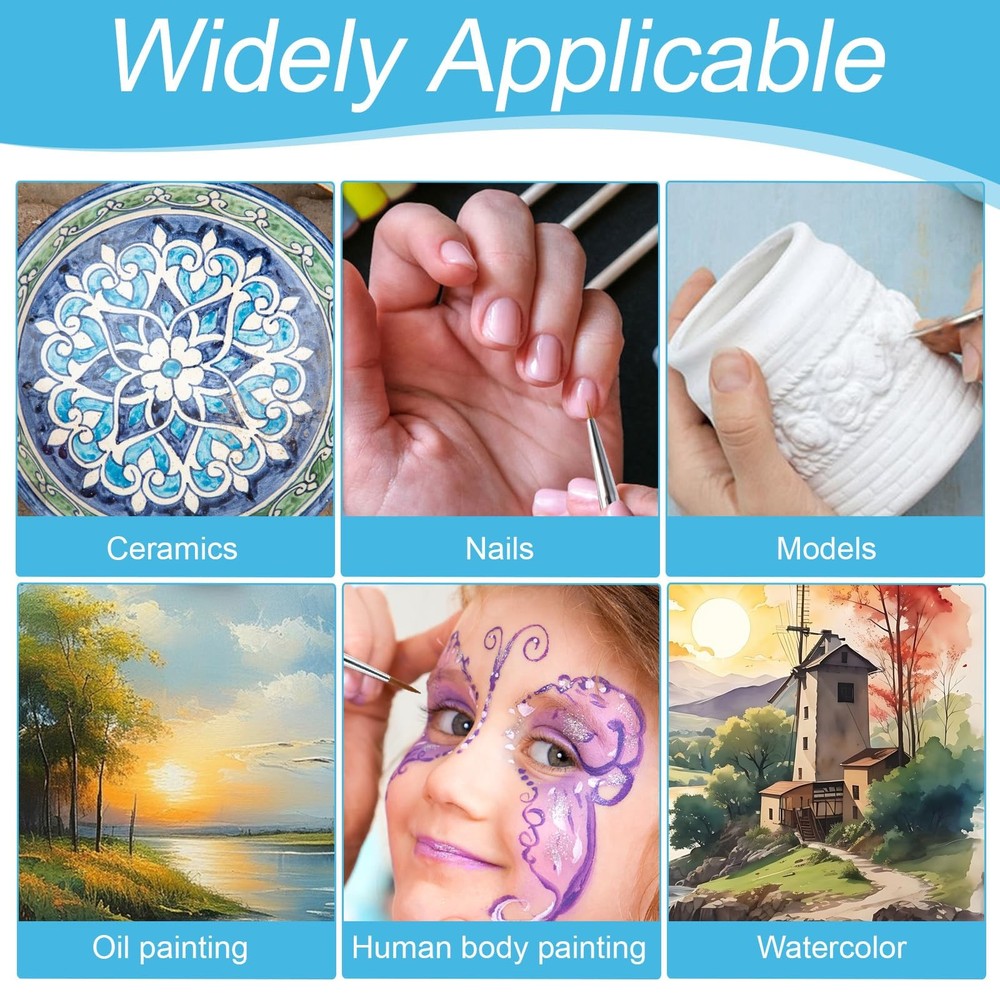 Script Liner Brush, 6 PCS Highly Flexible Paint Brushes Extra Long Fine Point...