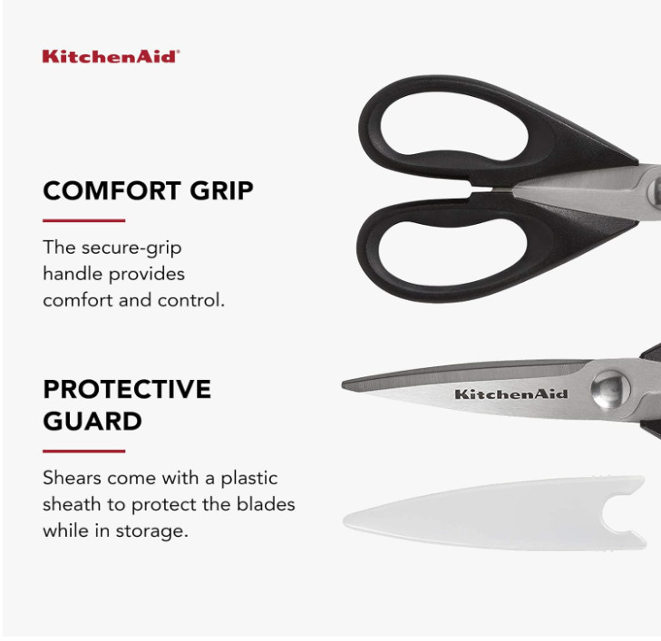 KitchenAid All Purpose Kitchen Shears with Protective Sheath Durable Stainless