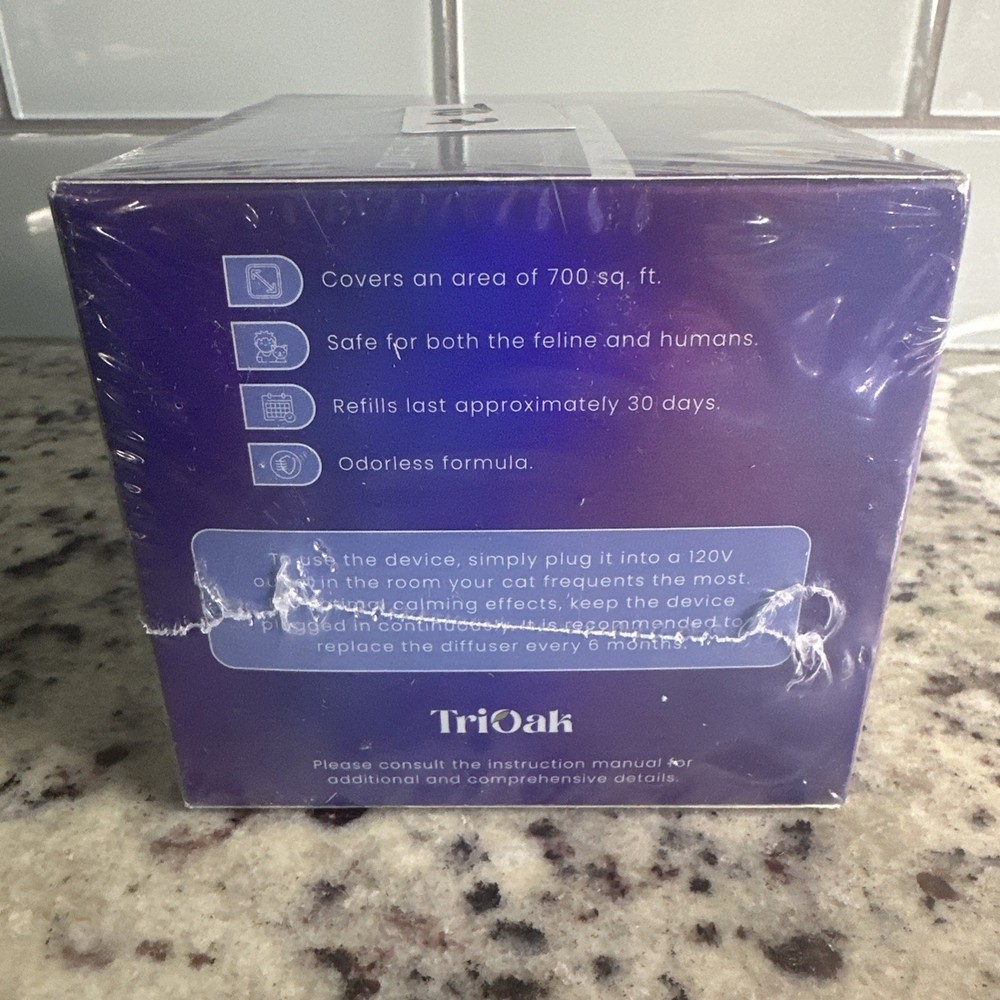 TriOak Cat Calming Diffuser Kit Feline Anxiety Relief Pheromone Kit 2 Diffusers