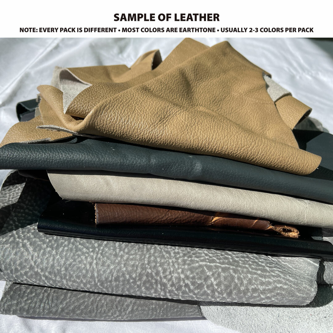 Premium Cowhide Leather Scraps 2 lb. Bag - 3 to 5 Leather Pieces Per Bag