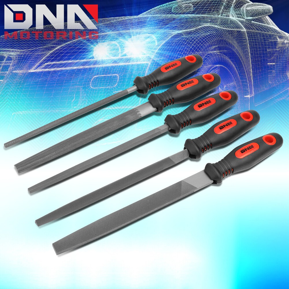 12" DUAL CUT SERRATION PATTERN TAPERED HALFT/ROUND TRIANGLE BASTARD FILE SET