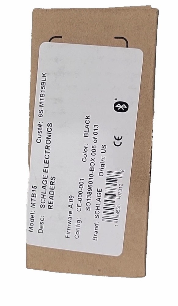 Schlage MTB15 Wireless RFID Reader Model 6S-MTB15BLK