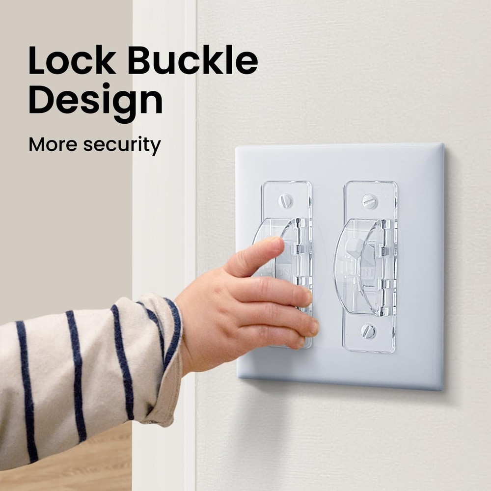 Roxiuc 2 Pack Clear Light Switch Guard - Child Proof, Double Buckle, Dimmer C...